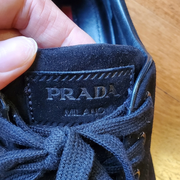 Prada Black Velvet Low-top Sneaker - Picture 6 of 10